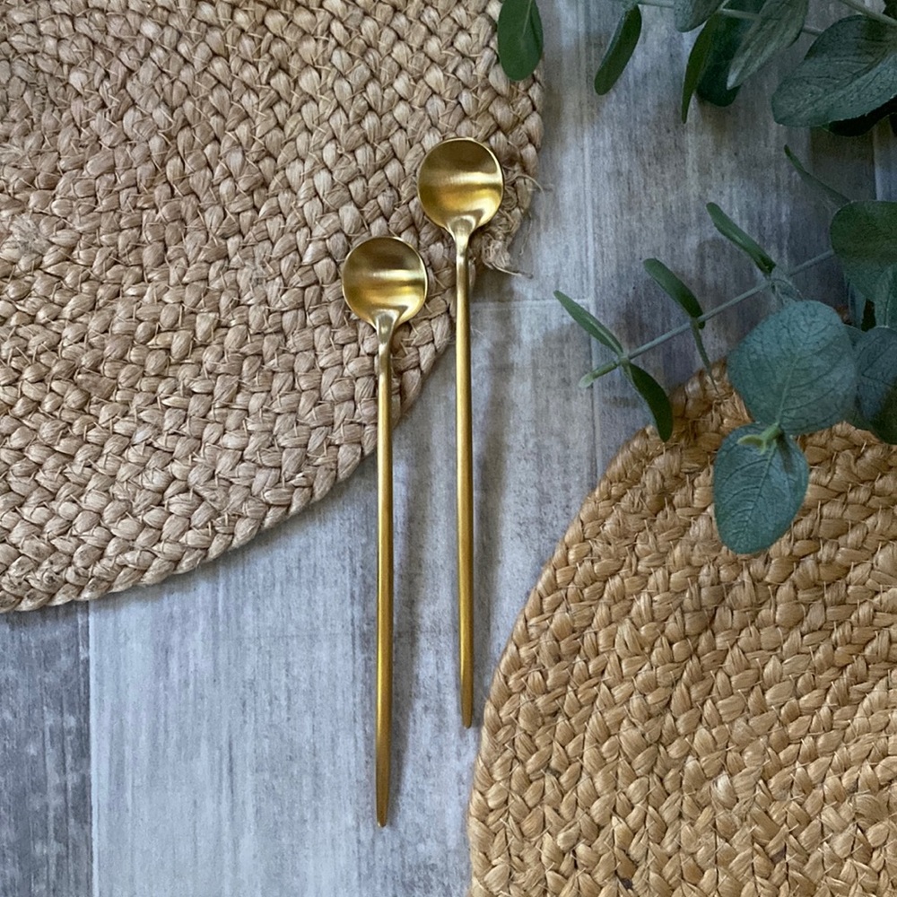 JAZZUPCO Minimalist Gold Iced Tea Stir Spoons